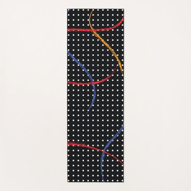 Retro Paint Splatter and Dots Yoga Mat (Front)