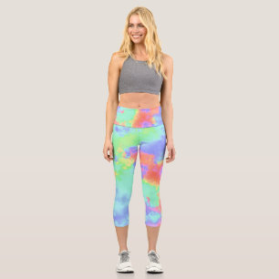 Retro Paint Splatter  Capri Leggings