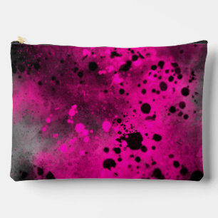 Retro Paint Splatter Effect Pink & Black Accessory Pouch