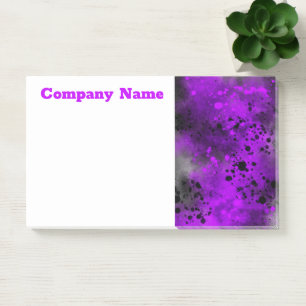 Retro Paint Splatter Effect Purple & Black Post-it Notes