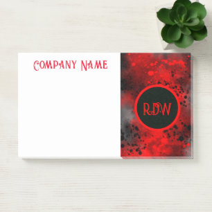 Retro Paint Splatter Effect Red & Black  Post-it Notes