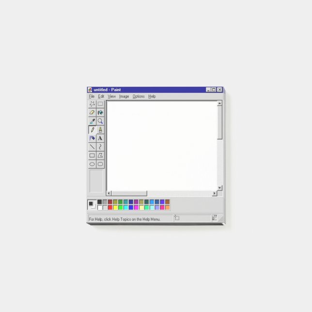 Retro 'Paint Webpage' Sticky Note Pad: Vintage IT  (Front)