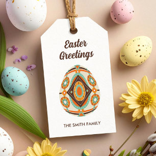 Retro Painted Easter Egg Gift Tags