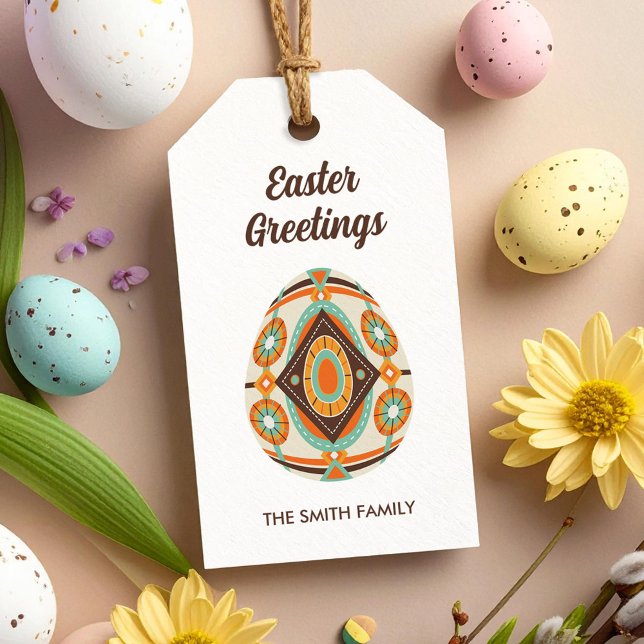 Retro Painted Easter Egg  Gift Tags (Creator Uploaded)