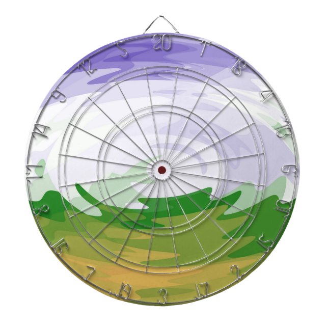 Retro painting waves art dartboard (Front)