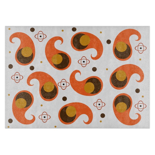 Retro Paisley Cutting Board (Front)