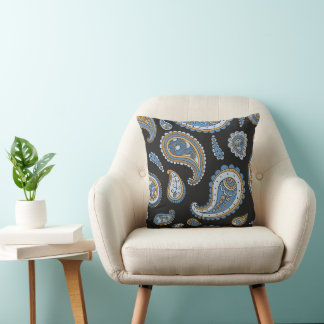 Retro Paisley Pattern Throw Pillow