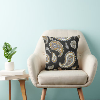 Retro Paisley Pattern Throw Pillow