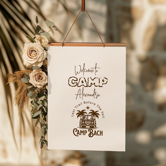 Retro Palm Camper – Boho Bachelorette Weekend Hanging Tapestry (Creator Uploaded)