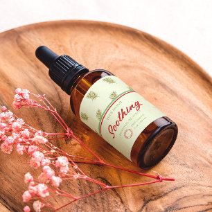 Retro Palm Leaves Cosmetics Dropper Bottle Label