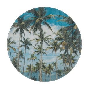 Retro Palm Ocean Silhouette Cutting Board