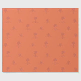 Retro Palm Springs Cactus in Earthy Colours  Wrapping Paper