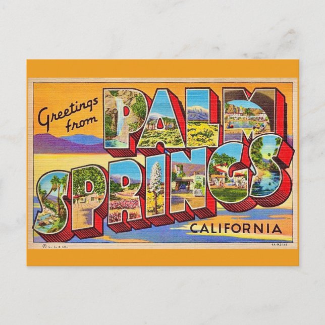 Retro Palm Springs Greeting Postcard (Front)