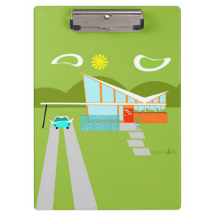 Retro Palm Springs House Clipboard