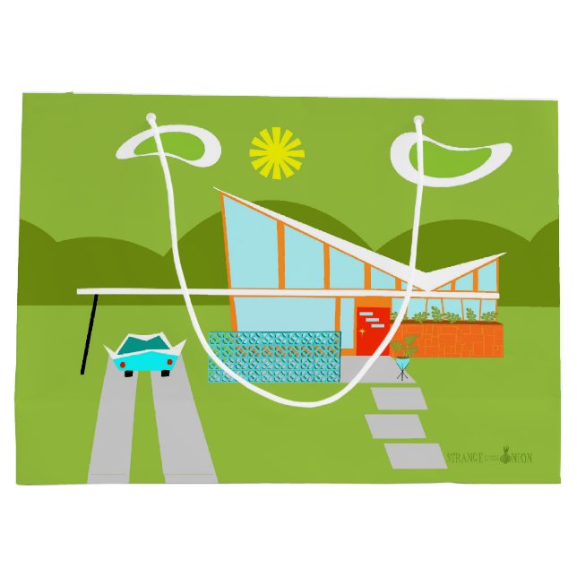 Retro Palm Springs House Gift Bag (Back)