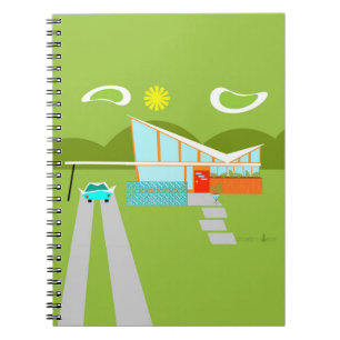 Retro Palm Springs House Notebook