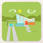 Retro Palm Springs House Sandstone Drink Coaster