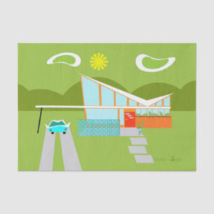 Retro Palm Springs House Tissue Paper