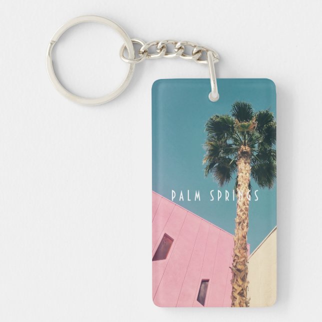 Retro Palm Springs Keychain (Front)