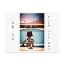 Retro Palm Springs Poolside Post Card Personalize