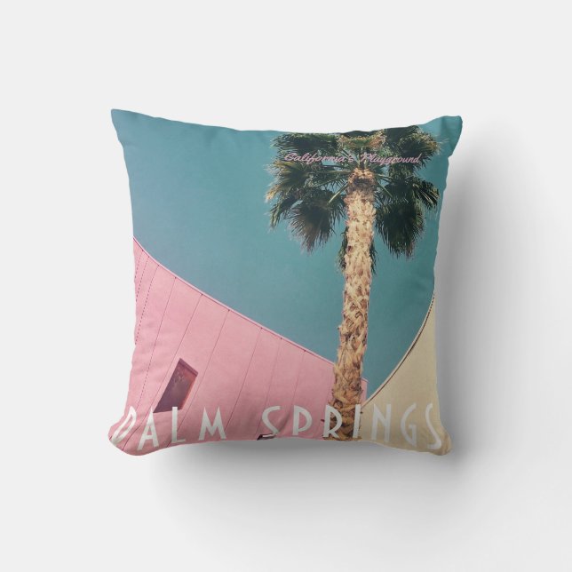 Retro Palm Springs Throw Pillow (Front)