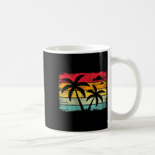 Retro Palm Tree Beach Sunset Summer Vibe Vintage Coffee Mug