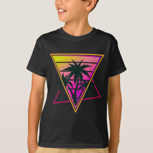 Retro Palm Tree Beach Sunset Tropical Summer Vibes T-Shirt