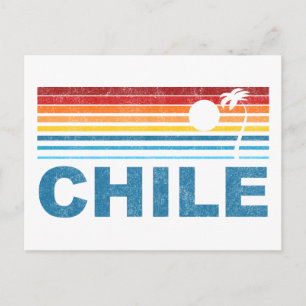 Retro Palm Tree Chile Postcard