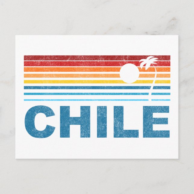 Retro Palm Tree Chile Postcard (Front)
