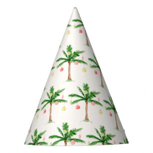 Retro Palm Tree Christmas in July Summer Party Hat