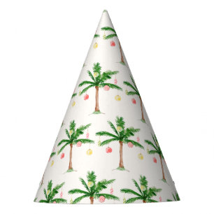 Retro Palm Tree Christmas in July Summer Party Party Hat