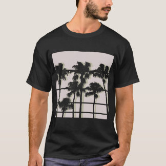 Retro Palm Tree Silhouette Minimalist Summer Beach T-Shirt