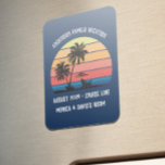Retro Palm Tree Sunset Cruise Family Vacation  Magnet<br><div class="desc">This design may be personalized in the area provided by changing the photo and/or text. Or it can be customized by clicking Personalize this Template and then choosing the click to customize further option and delete or change the colour of the background, add text, change the text colour or style,...</div>