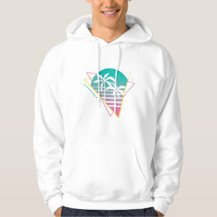 Retro Palm Tree Triangle Sunset Aesthetic Art Hoodie