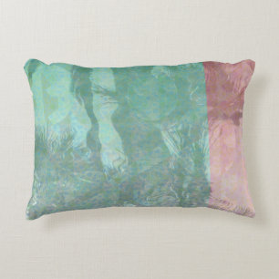 Retro Palm Trees Reflection Accent Pillow
