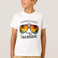 Retro Palm Trees Sunglasses Family Vacation 