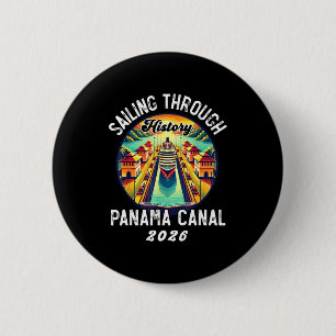 Retro Panama C Panama Waterway Sailing Cruising 20 2 Inch Round Button