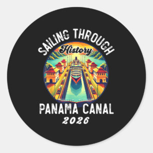 Retro Panama C Panama Waterway Sailing Cruising 20 Classic Round Sticker