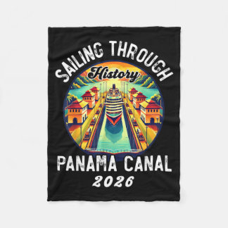 Retro Panama C Panama Waterway Sailing Cruising 20 Fleece Blanket