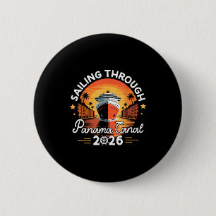 Retro panama canal 2026 panama waterway sailing 2 inch round button