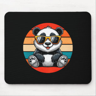 Retro Panda In Sungles Bbq Pool Party Funny Panda  Mouse Pad