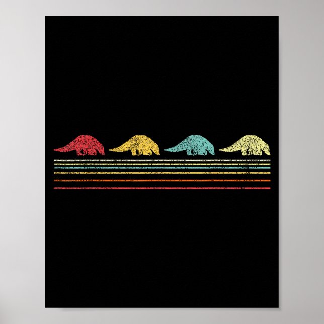 Retro Pangolin Lover Funny Pangolin Vintage  Poster (Front)