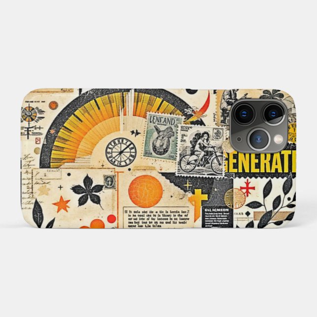 Retro Paper Ephemera Mix Case-Mate iPhone Case (Back (Horizontal))