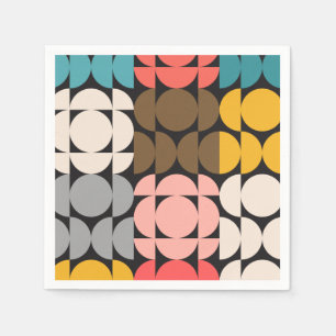 Retro Paper Napkin Mid-Century Modern Style
