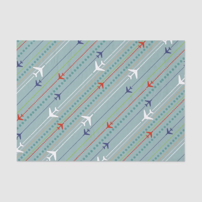 Rétro papier de soie de soie de motif d'avion (Recto)