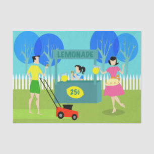 Rétro papier de soie de soie du stand de limonade