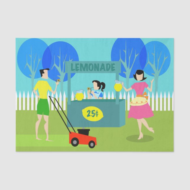 Rétro papier de soie de soie du stand de limonade (Recto)
