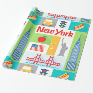 rétro papier d'emballage cadeau de New York City