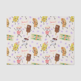 Retro Parading Snacks Let's All Go to a Party Tissue Paper