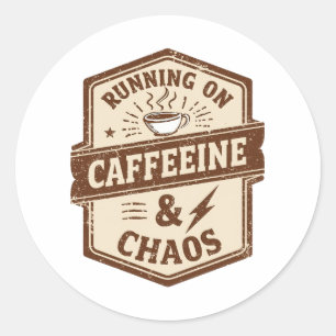 Retro Parent and Coffee Lover Humor Classic Round Sticker